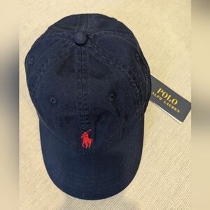 NWT Ralph Lauren Navy Hat with Red Logo